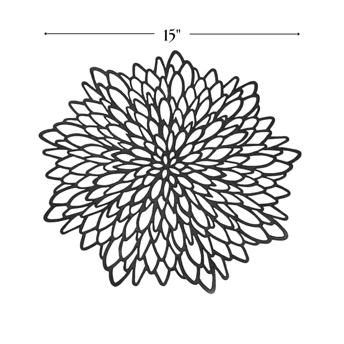 6-Pack 15" Decorative Floral Vinyl Placemats | Outdoor & Rustic Wedding Table Décor